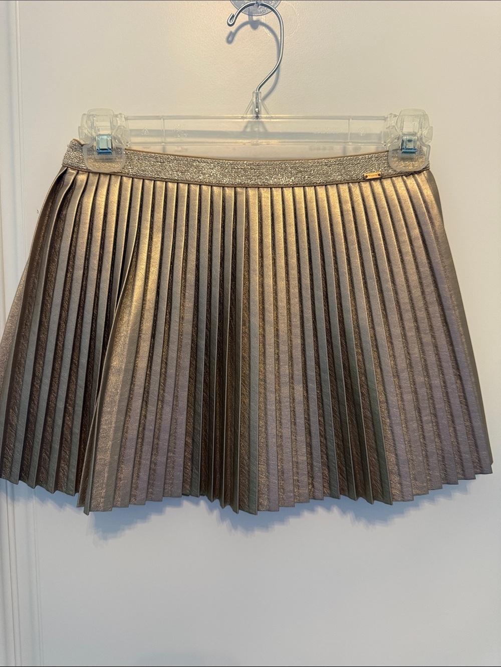 Mayoral Metallic Pleated Skirt in Bronze